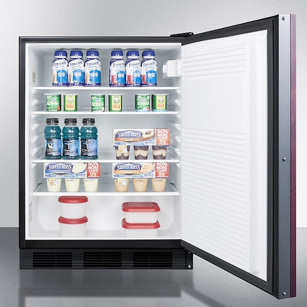 Summit ADA Comp Built In Undercounter Refrigerator 5.5 Cu. Ft. Black/Stainless Steel